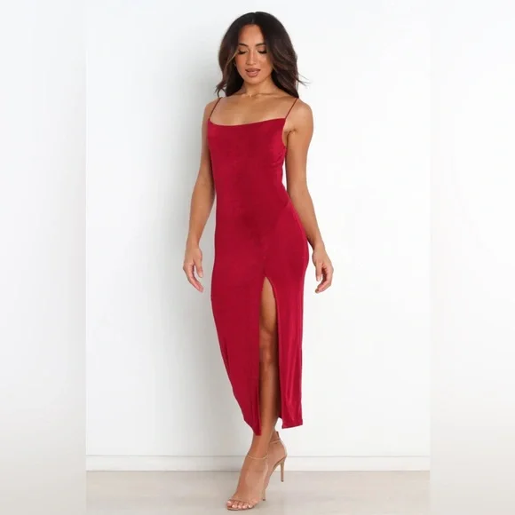 open lace back dress Fira Maxi Dress - Red main image 1